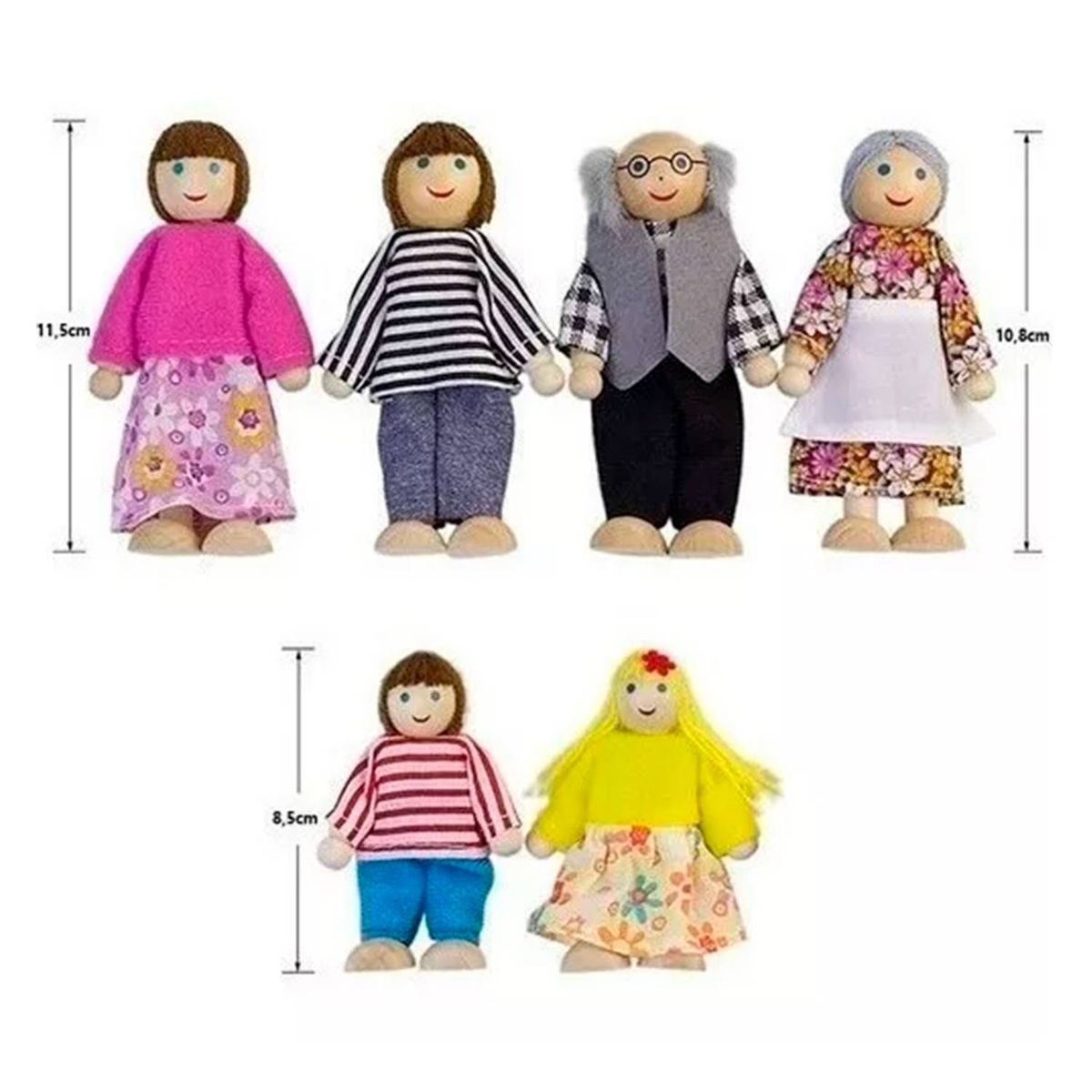 GENERICO - Set 6 Piezas Familia De Juguete Muñecos Para Casa