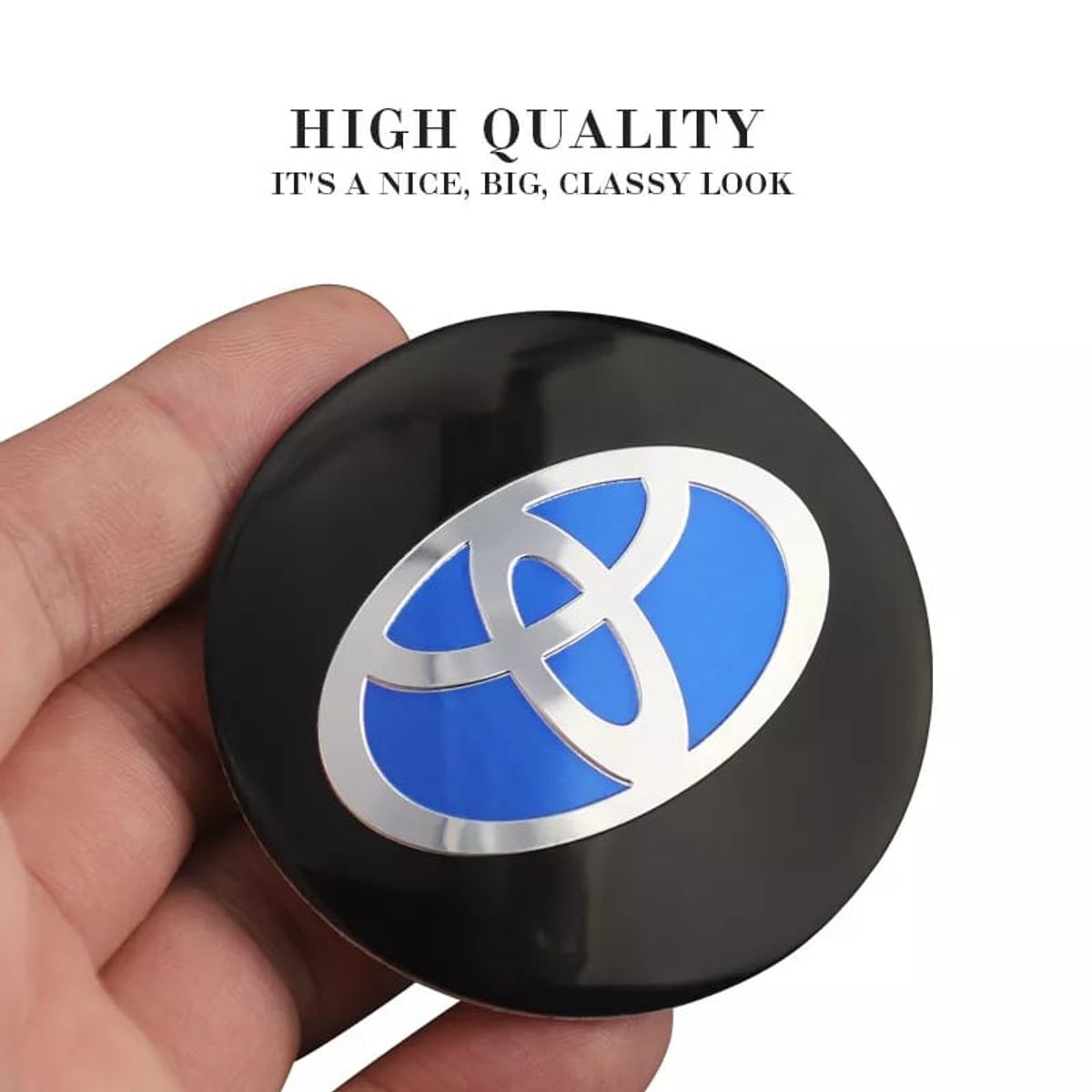 GENERICO - Set X4 Tapa centro Llantas auto 56mm TOYOTA NEGRO L AZUL