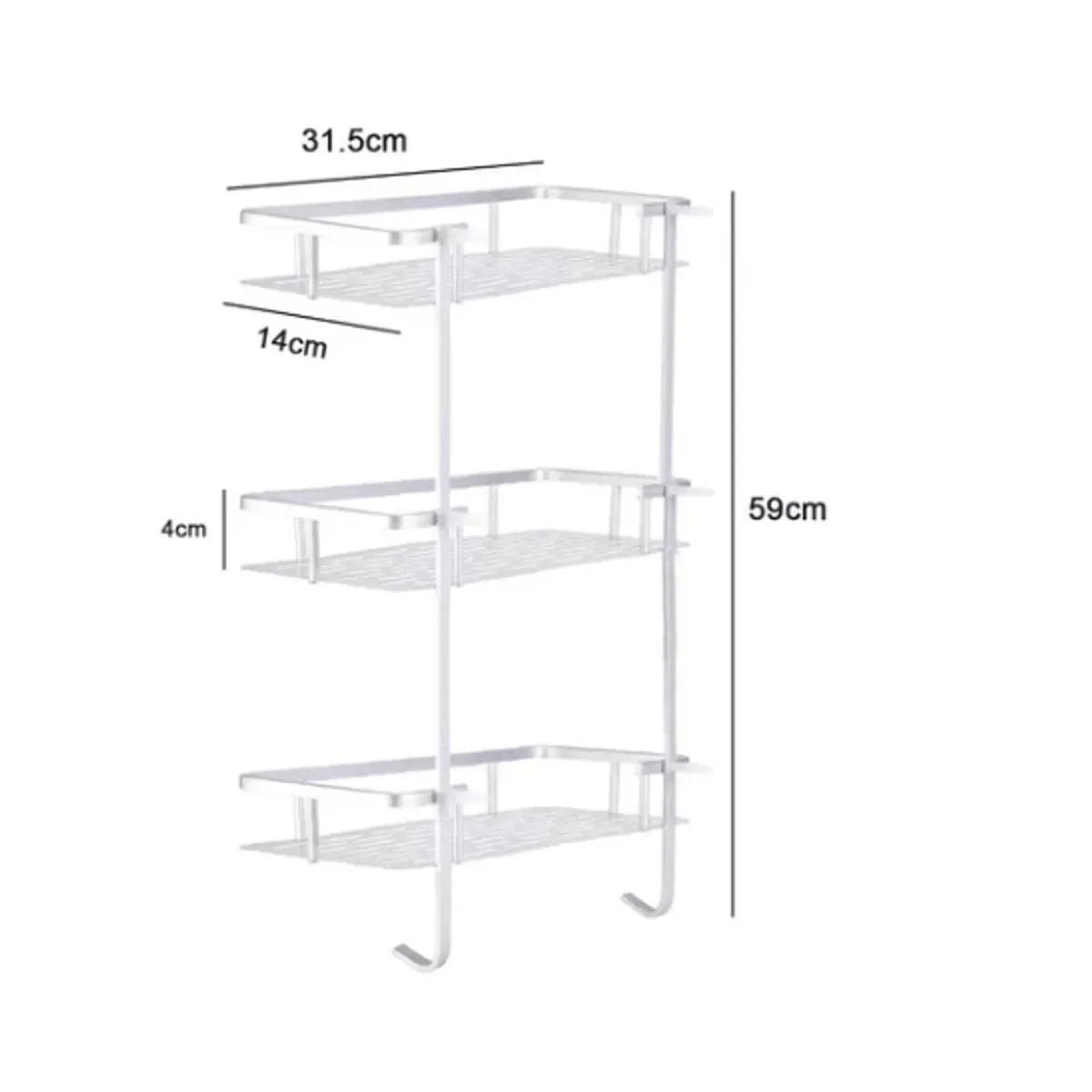OFERTABKN - Organizador De Ducha Repisa Baño Adhesivo 3 Niveles Rectangular