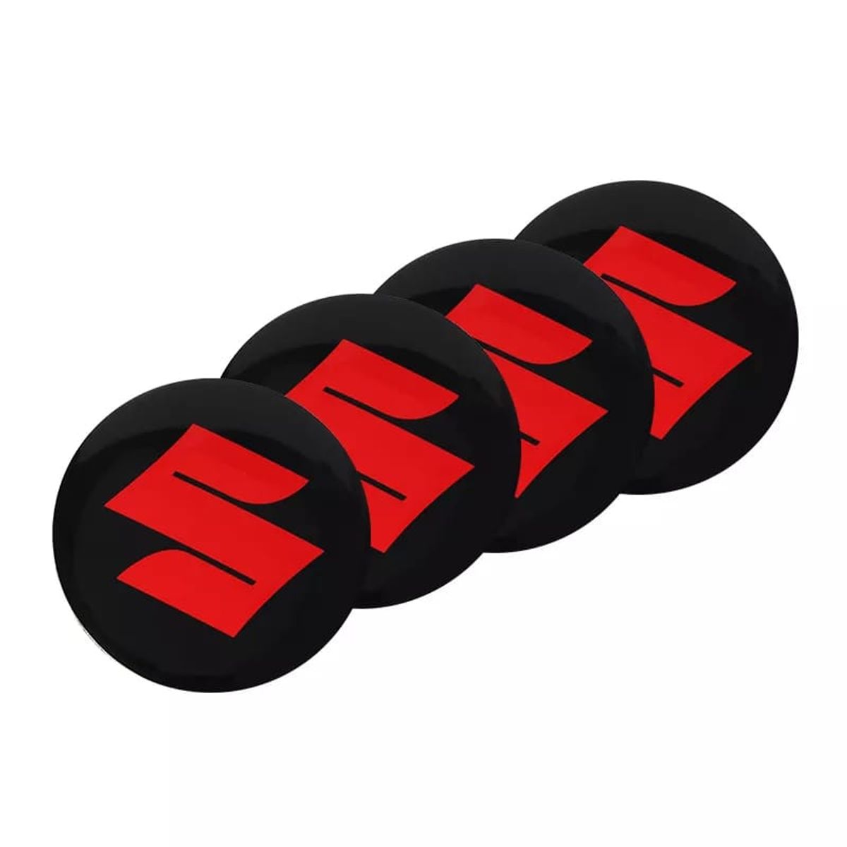 GENERICO - Set X4 Tapa centro Llantas auto 56mm SUZUKI NEGRO ROJO