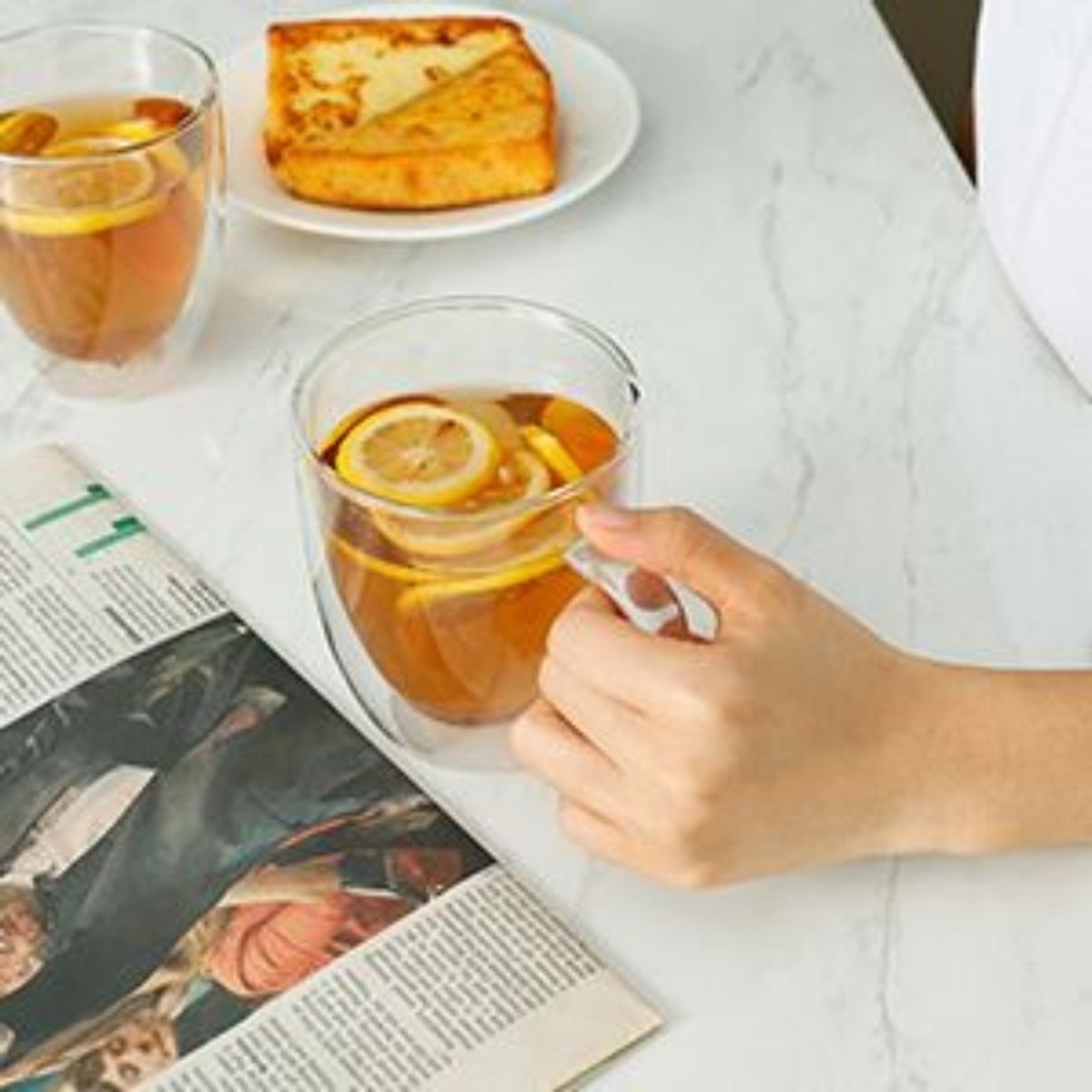 GENERICO - Set 2 und tazas de vidrio doble pared de cristal con mango 300ml