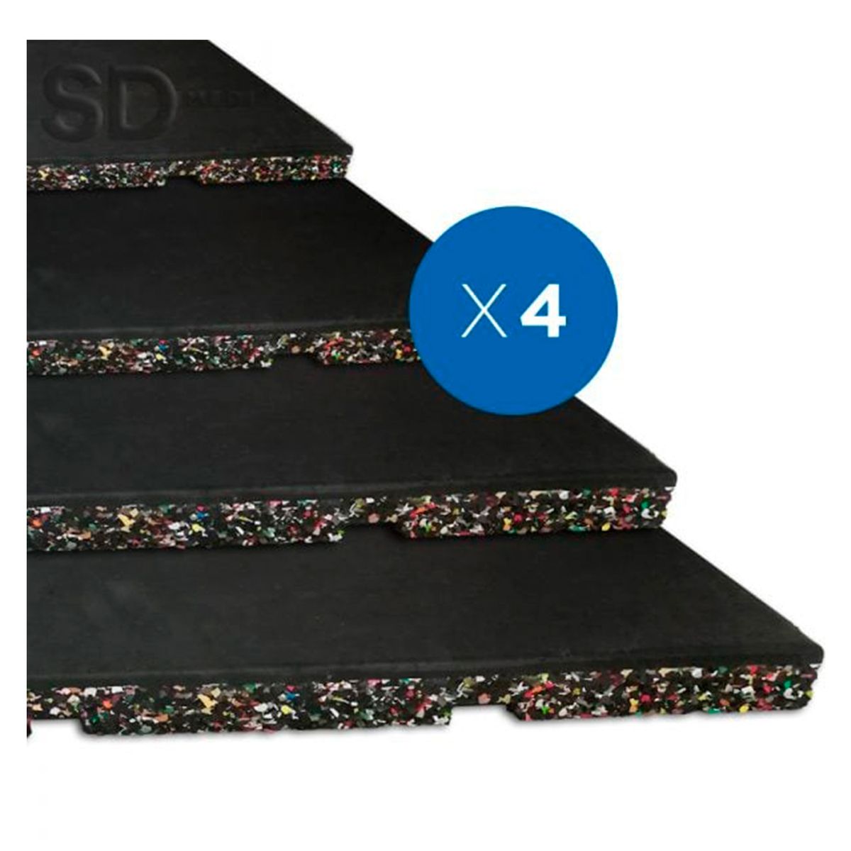 SDFIT - Pisos de Caucho Alta Densidad Gimnasio Pack 4x  50x50x20