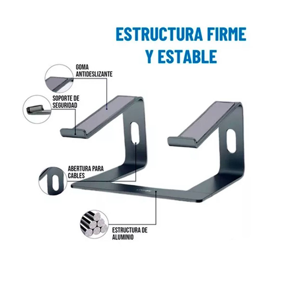 GENERICO - Soporte Base Para Mac Notebook 10 - 16 Gris Claro