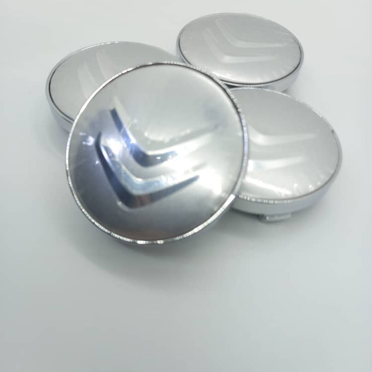 GENERICO - Set X4 Tapa centro Llantas auto 60mm CITROEN PLATEADO