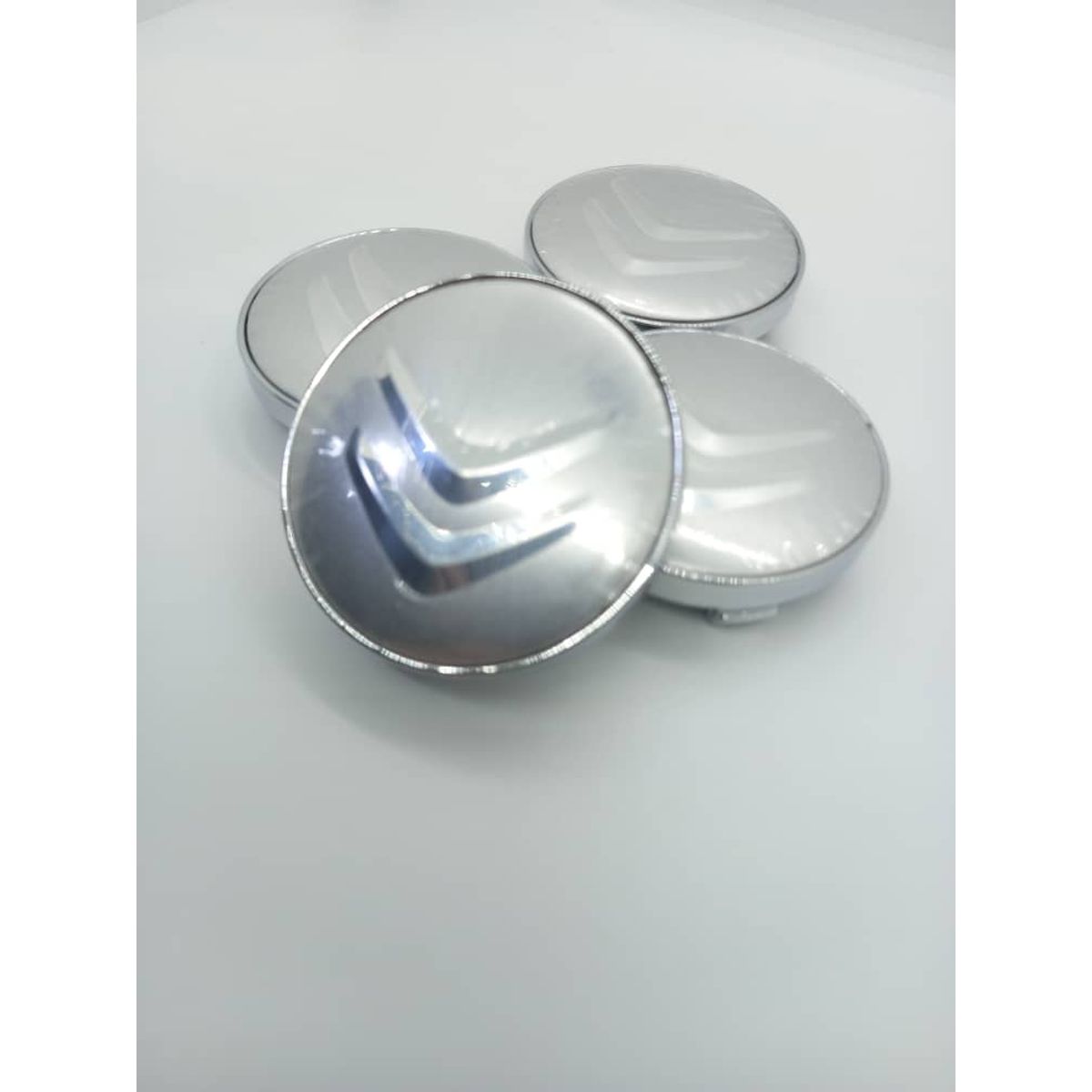 GENERICO - Set X4 Tapa centro Llantas auto 60mm CITROEN PLATEADO