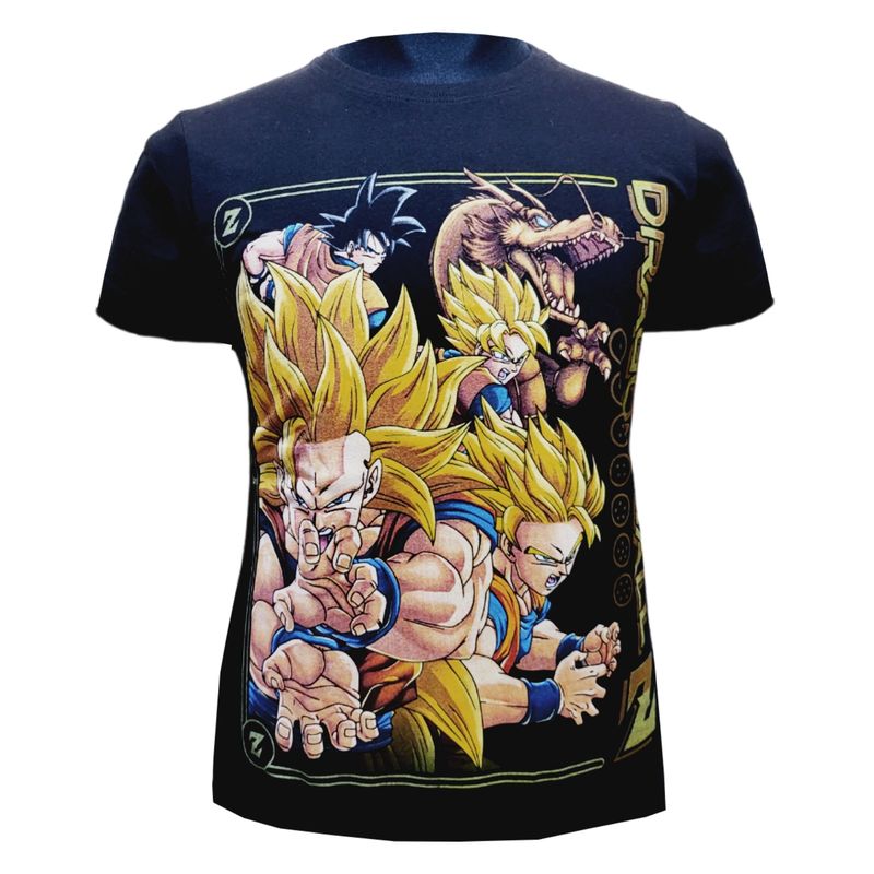 ROLY - Polera Dragon Ball Z Goku Doble Estampado Color