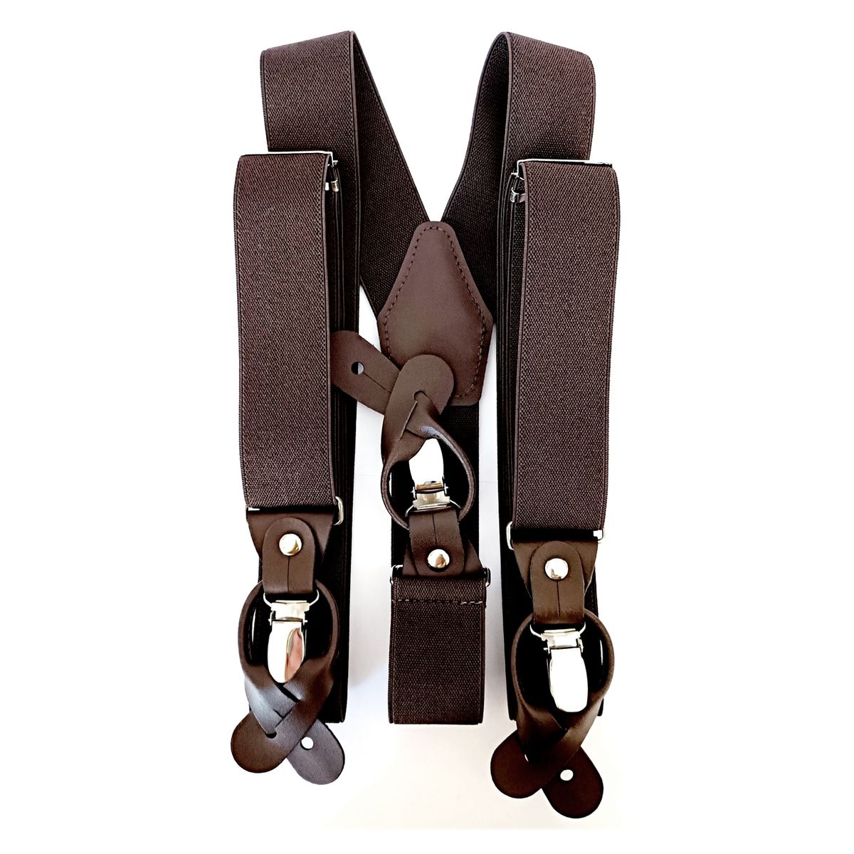 LUCIA CORBATAS - Suspensor hombre elastico cafe doble broche Luciacorbatas