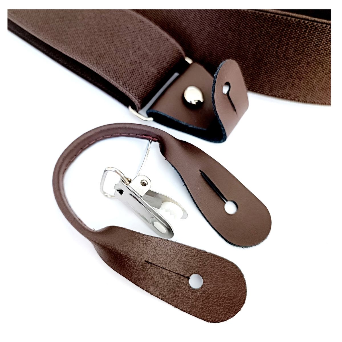 LUCIA CORBATAS - Suspensor hombre elastico cafe doble broche Luciacorbatas