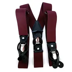 LUCIA CORBATAS - Suspensor hombre burdeo doble broche Luciacorbatas