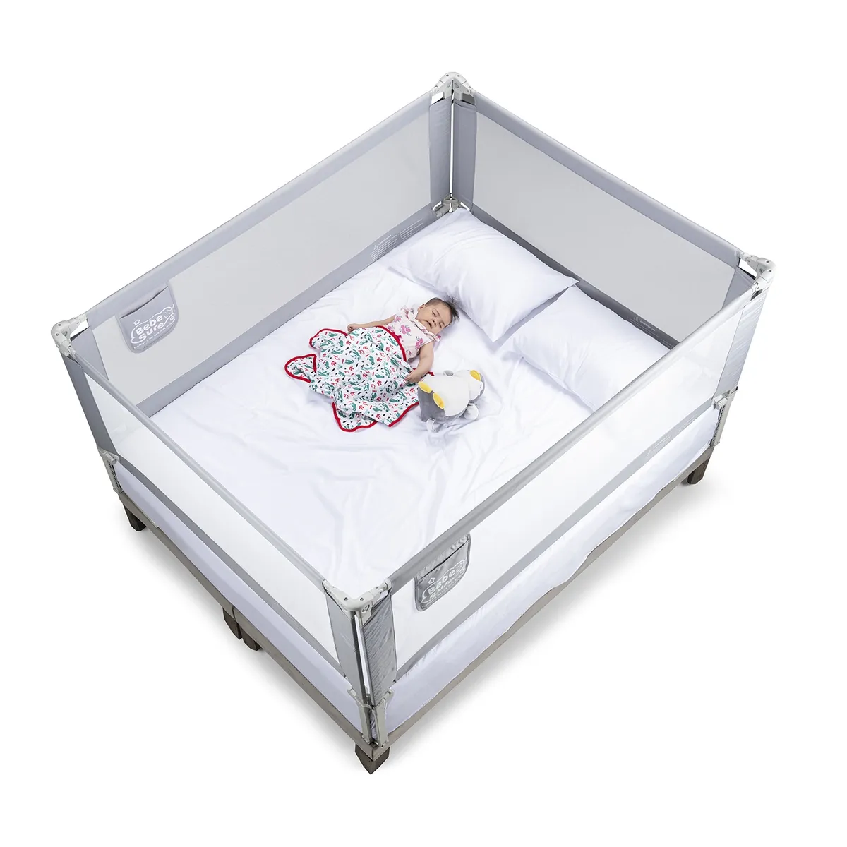 BEBE SURE - 4 barandas para cama King 180x200 cm colchón alto