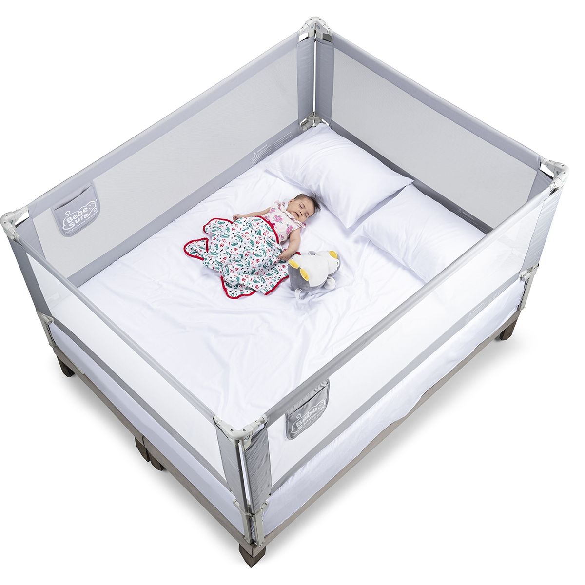 BEBE SURE - 4 barandas para cama Súper King 200x200 cm colchón alto