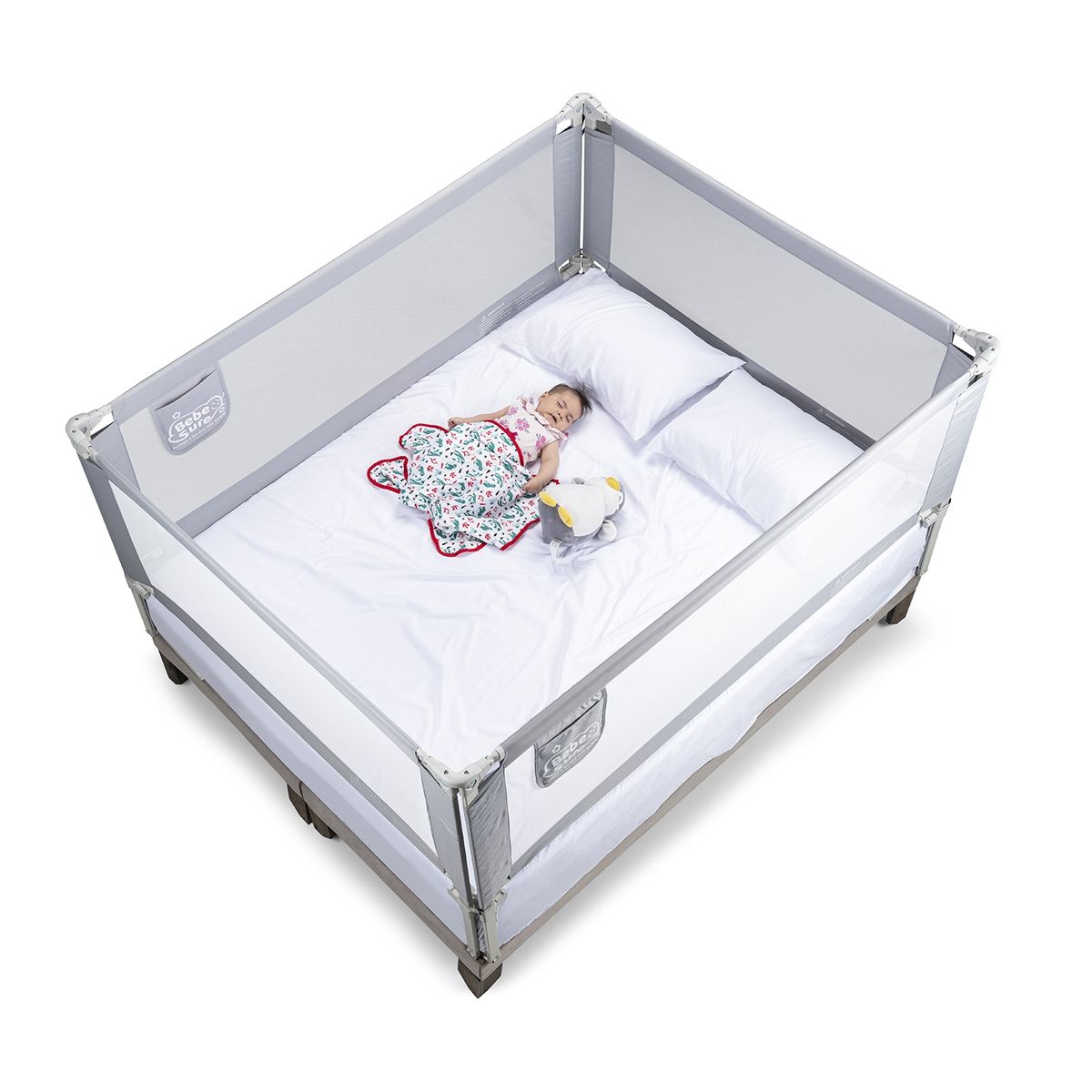 BEBE SURE - 4 barandas para cama Súper King 200x200 cm colchón alto