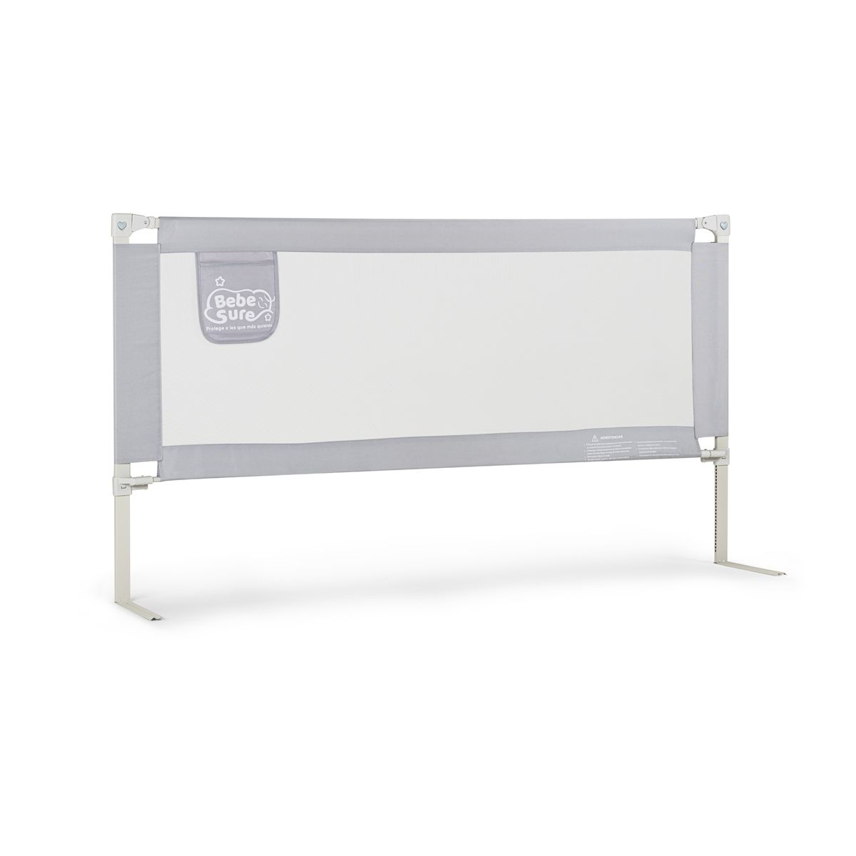 BEBE SURE - 2 barandas 190x190 cms color gris colchón alto