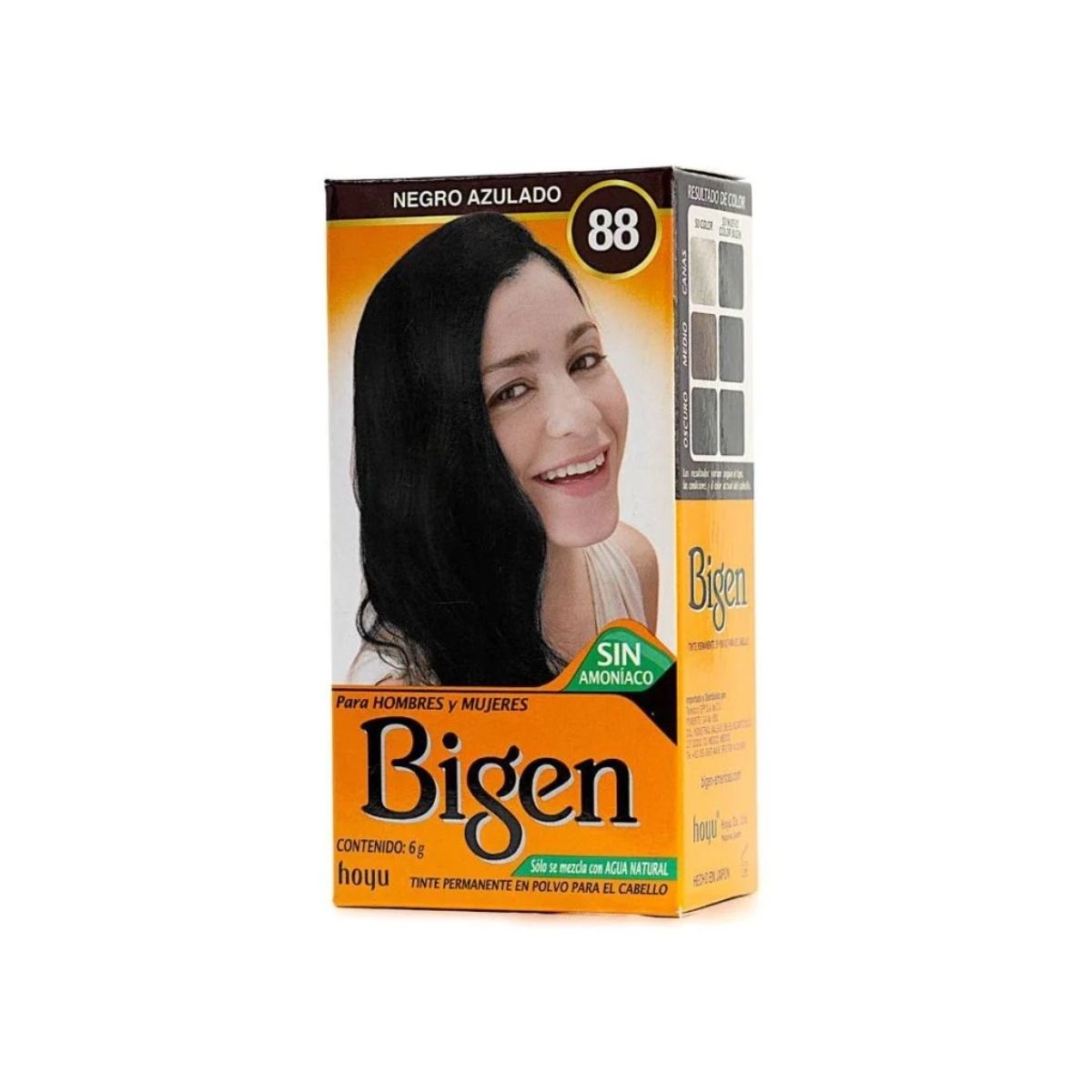 GENERICO - Pack 5 Tinte Permanente Polvo Cejas Barba Cana Nego  88 Bigen Gms