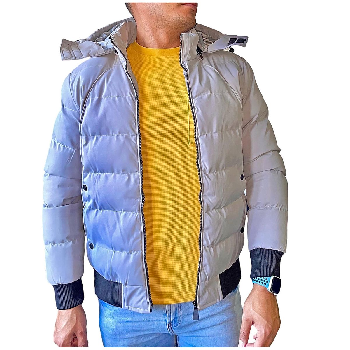 D'JOE - Chaqueta Parka Acolchada Cuello Desmontable Hombre
