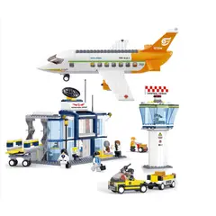 SLUBAN - Aeropuerto con Avión de Transporte Pasajeros compatible Lego