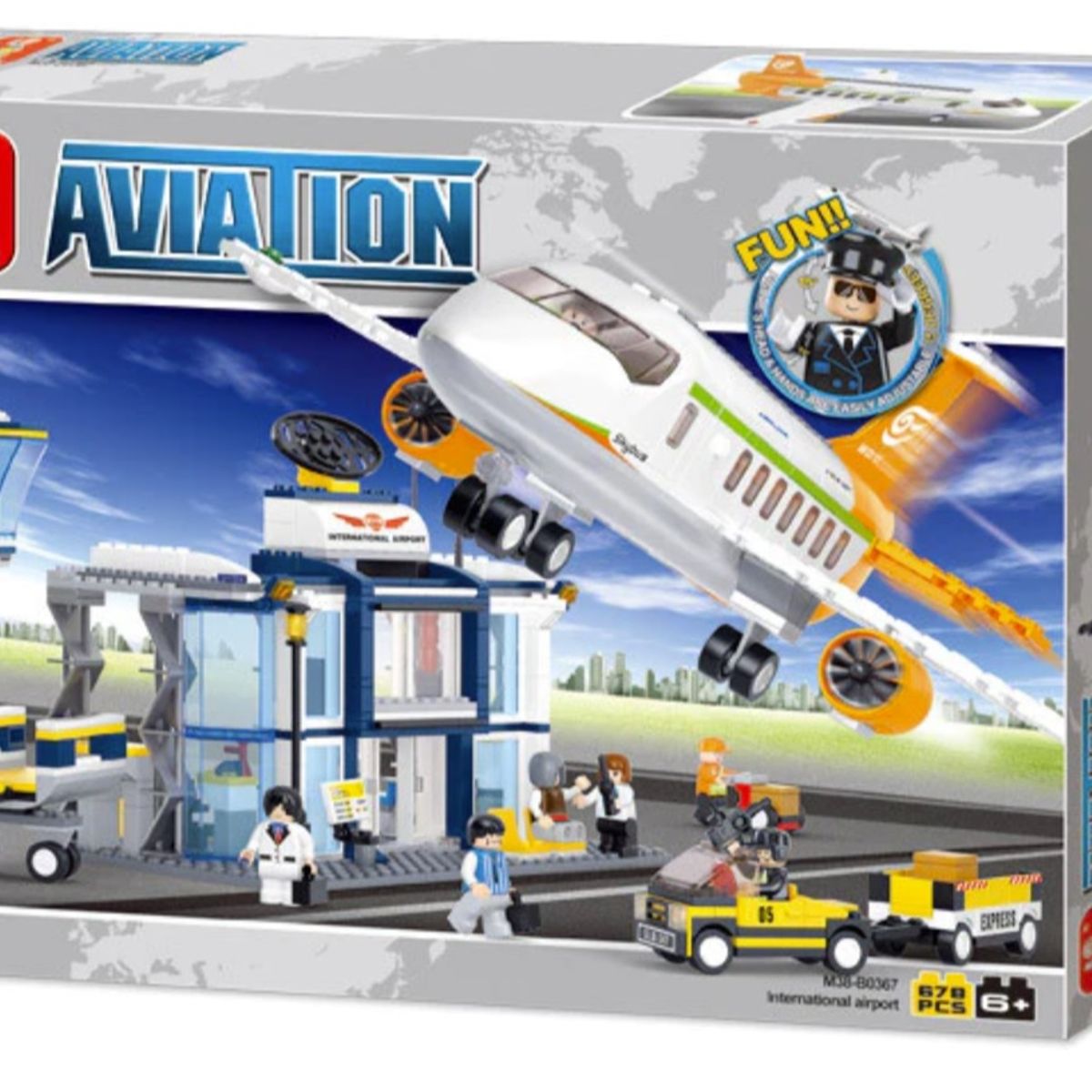 SLUBAN - Aeropuerto con Avión de Transporte Pasajeros compatible Lego