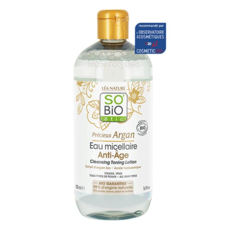 GENERICO - Agua Micelar Anti Edad Argán So Bio Todo Tipo De Piel 500 Ml