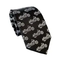 LUCIA CORBATAS - Corbata seda negra Motos Luciacorbatas