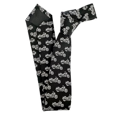 Imagen 2 del producto Corbata seda negra Motos Luciacorbatas