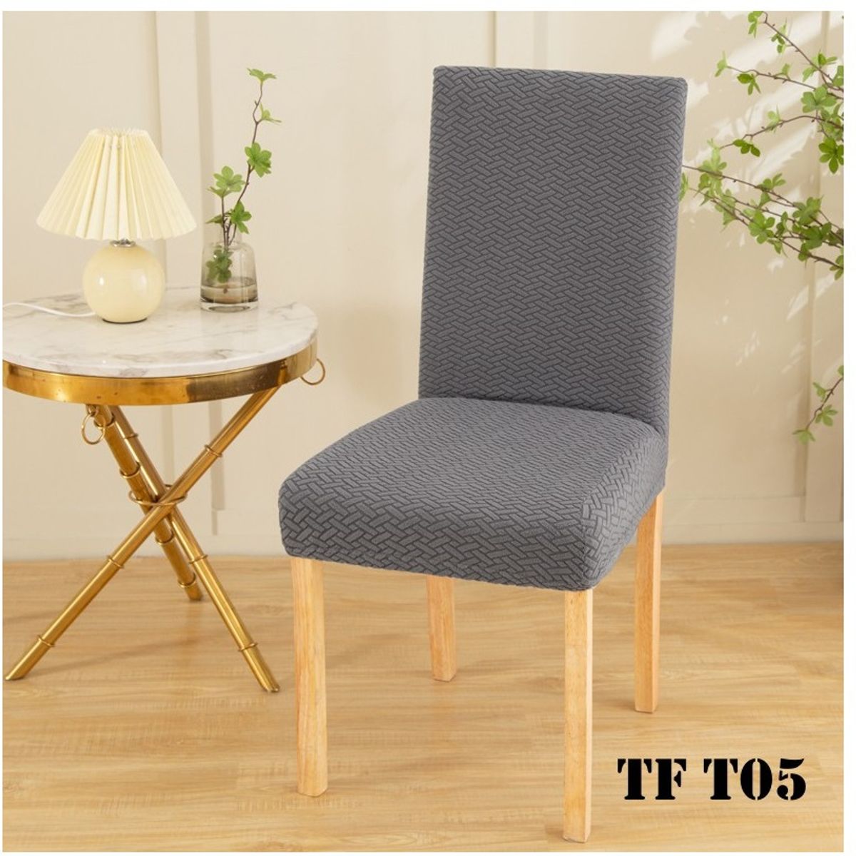 GENERICO - fundas texturizadas para silla de comedor 6 unidades