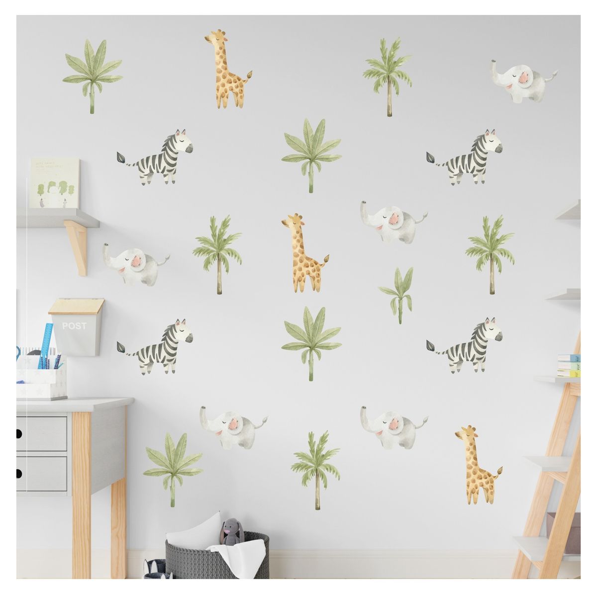GENERICO - Vinilo Adhesivo Decorativo Infantil Pared  Safari Patrón