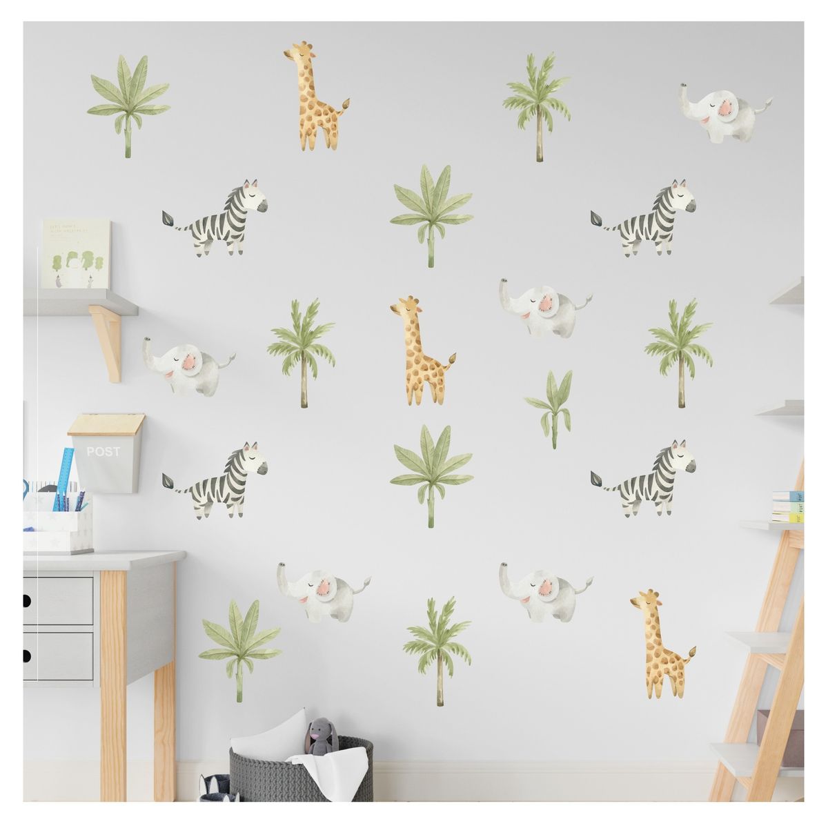 GENERICO - Vinilo Adhesivo Decorativo Infantil Pared  Safari Patrón