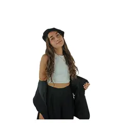 PALMATRI - Boina De Algodón Tejida Negra Sofosnisba