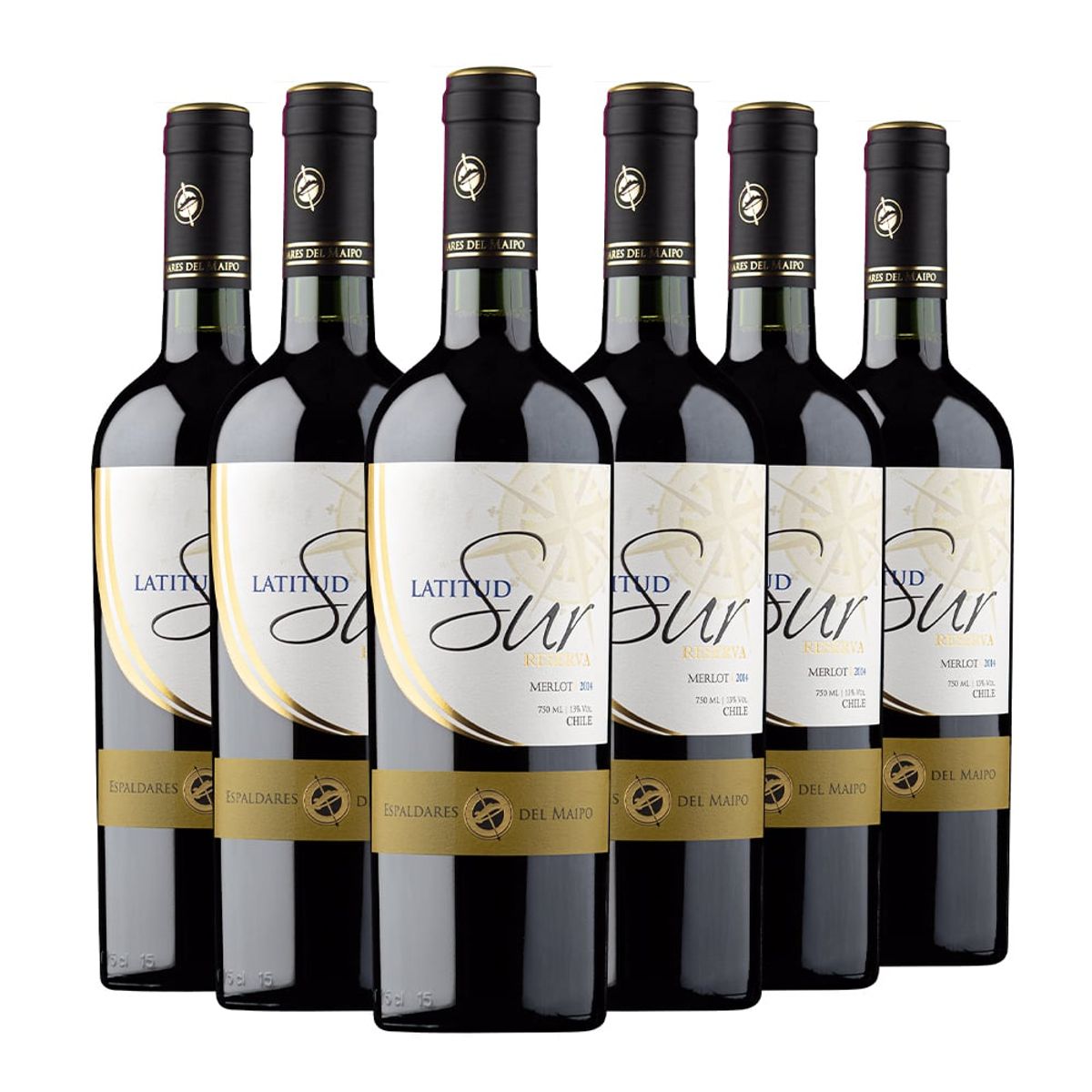 VINA ESPALDARES DEL MAIPO - CAJA X 6 VINOS LATITUD SUR MERLOT RESERVA