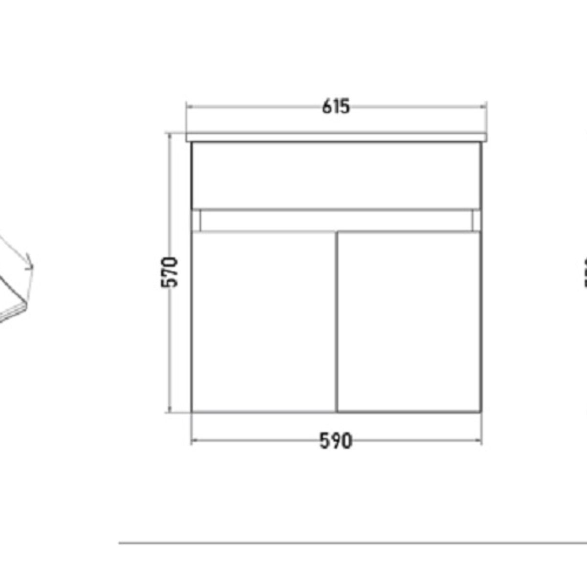 TEBISA - Mueble baño con vanitorio Roble Vicenza