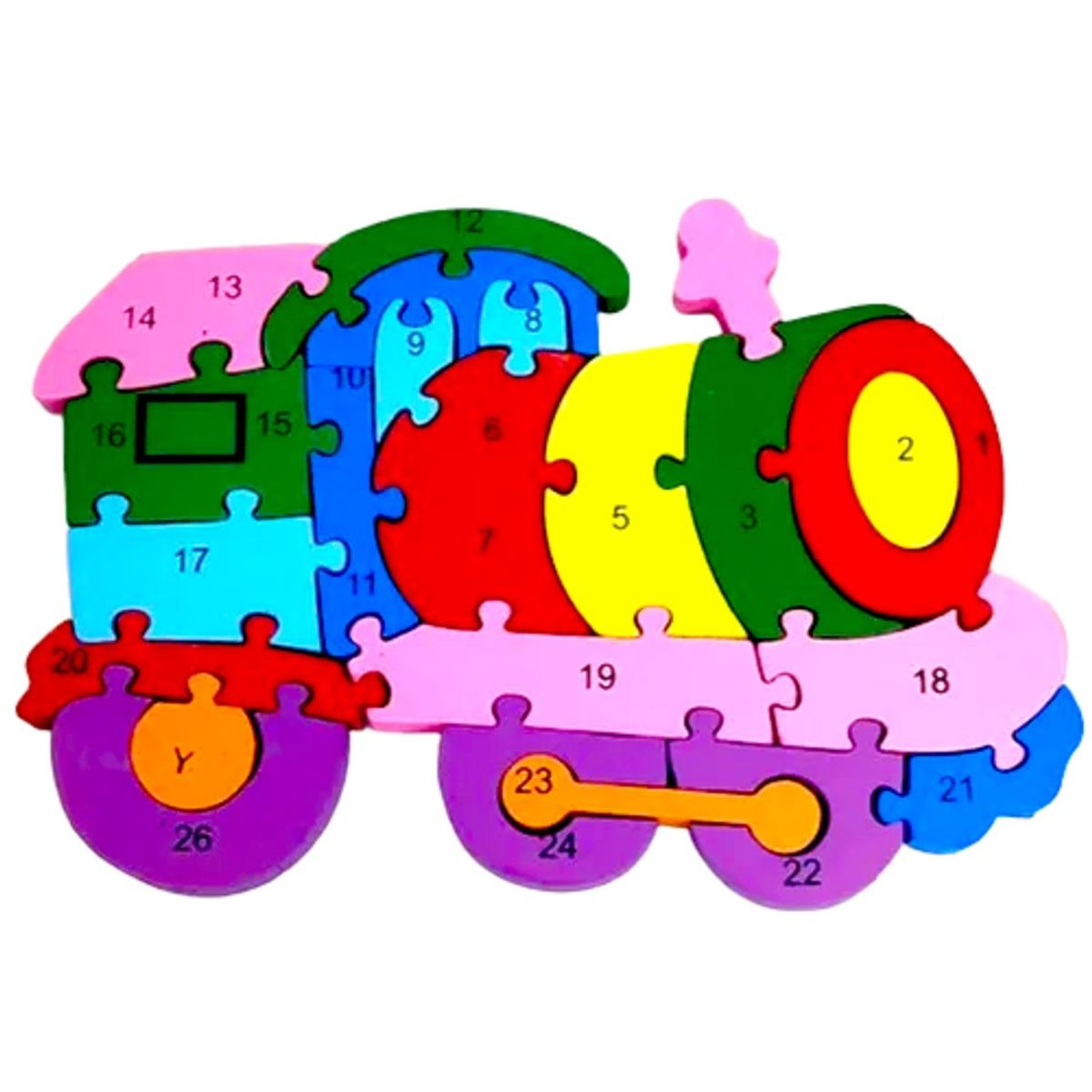 TOLIPA - Rompecabeza Puzzles De Tren De Colores 26 Piezas Tolipa