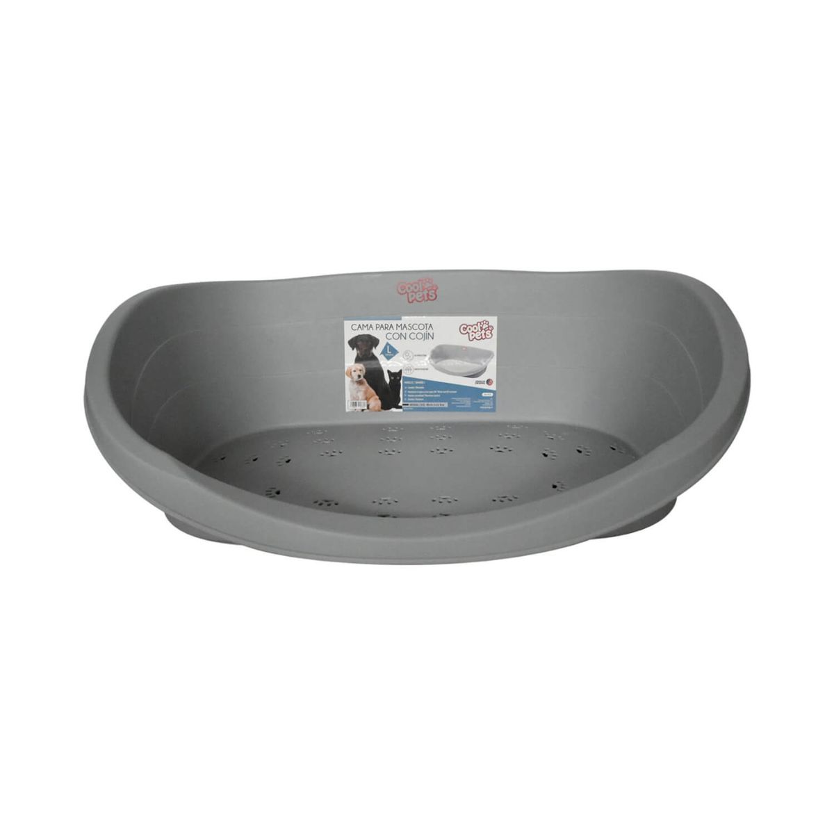 COOL PETS - Cama De Mascota Con Cojín M Gris 62×43.2×22.5 Cms Coolpets