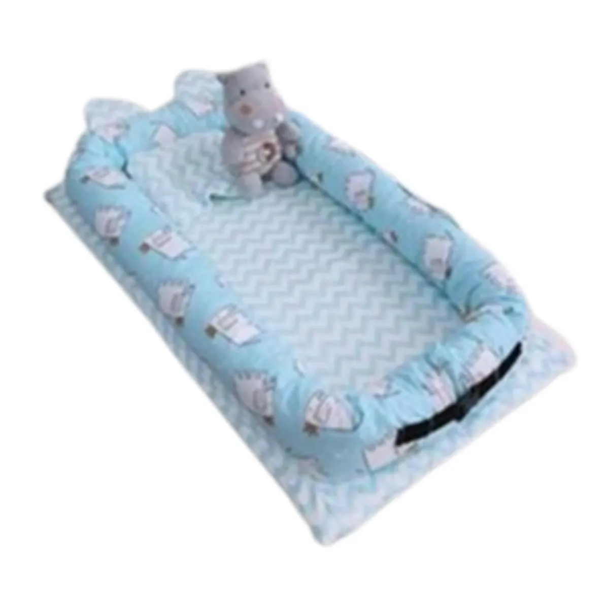 KIVARA - Nido Colecho Elefante Celeste Con Base Protectora