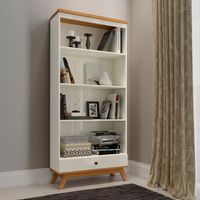 Estante Recife 1 Cajón Blanco-Canela