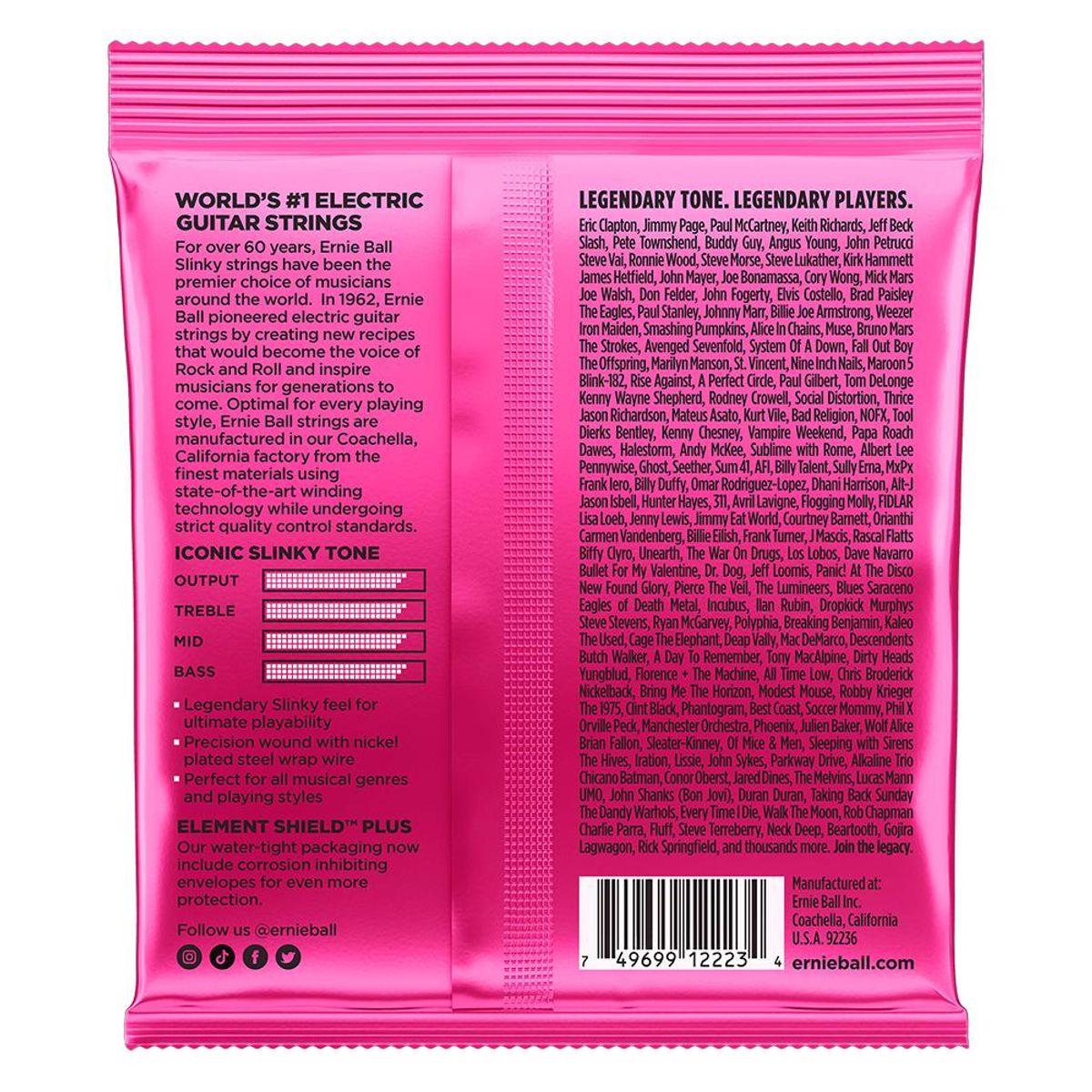 ERNIE BALL - Cuerdas Guitarra Eléctrica Ernie Ball 9-42 P02223
