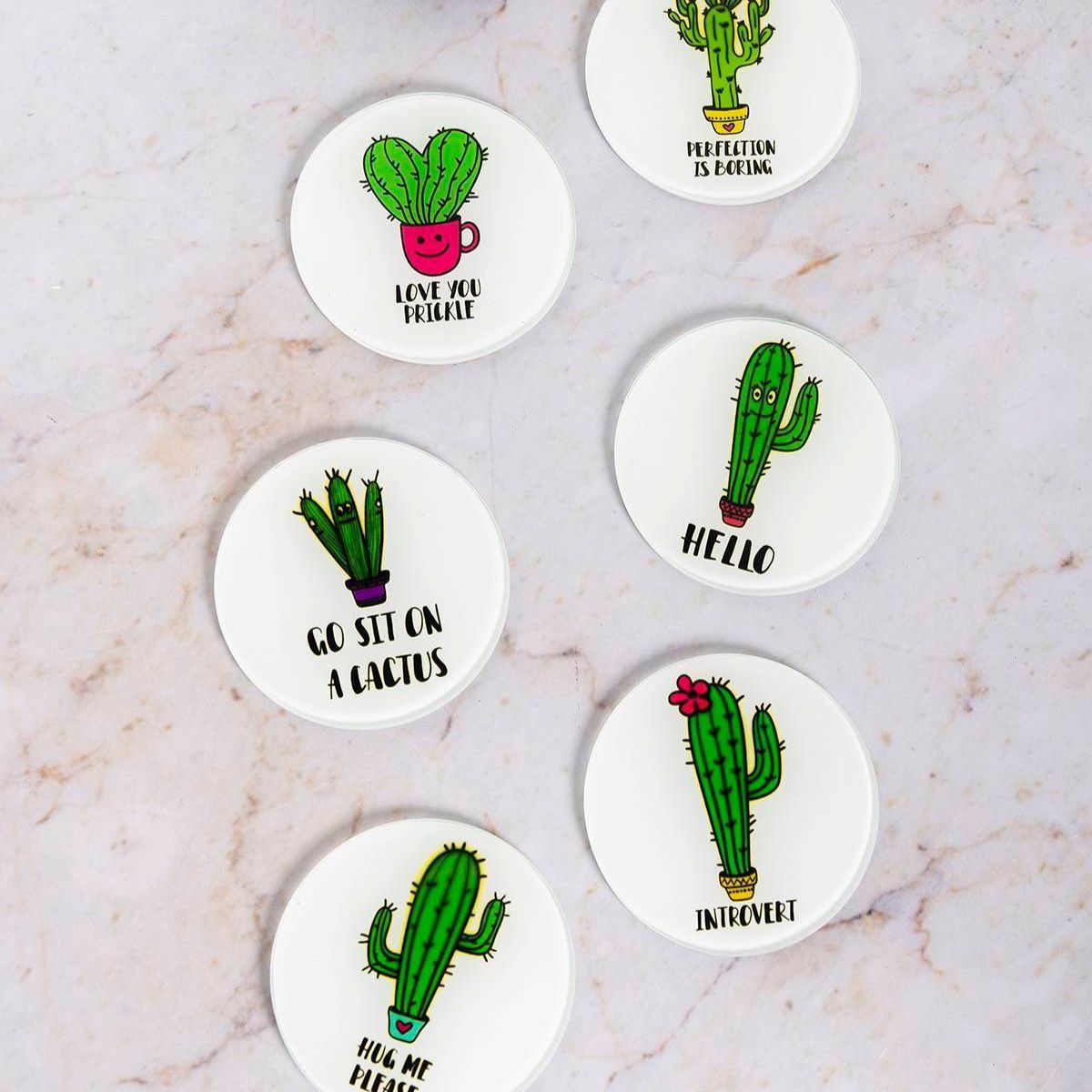 CAP DOR - Set 6 Posavasos Vidrio Cactus