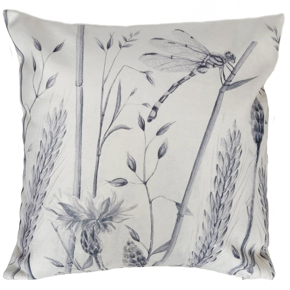 MARGARITA SCHEEL BY CASA ALVARINHO - FUNDA COJÍN VELVET ESPIGAS Y LIBÉLULA 45X45