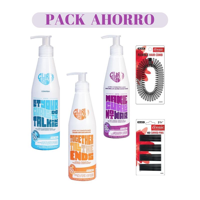 AFRO LOVE - PACK CURLY LOVE CON GANCHOS Y CINTILLO
