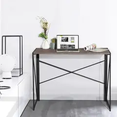 JOYTEK - Escritorio Arrimo Plegable Metal con Madera 100x50x75cm