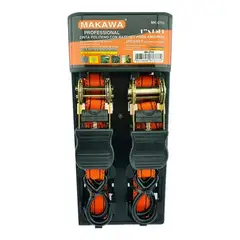 MAKAWA - Juego 2 Eslinga Cinta Amarre Con Ratchet 1puLG X 15ft