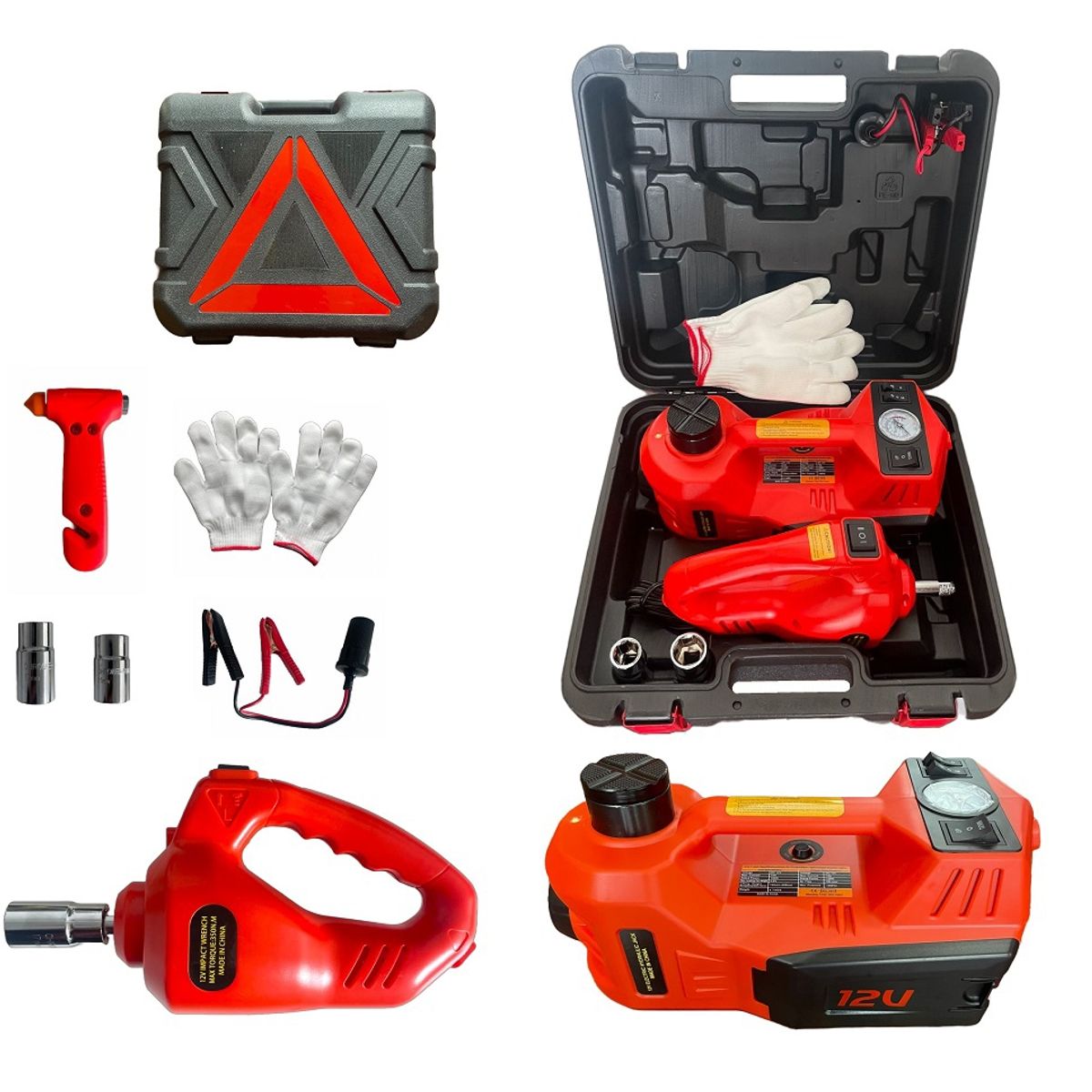 LERNEN - Kit 5 En 1 Infaltable Auto Compresor, Gata Llave De Impacto