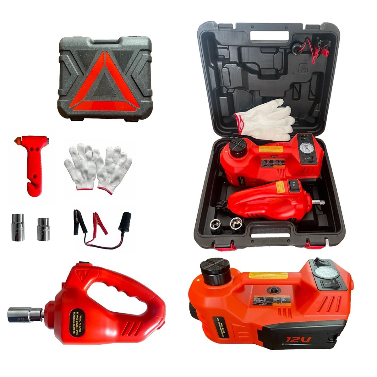 LERNEN - Kit 5 En 1 Infaltable Auto Compresor, Gata Llave De Impacto