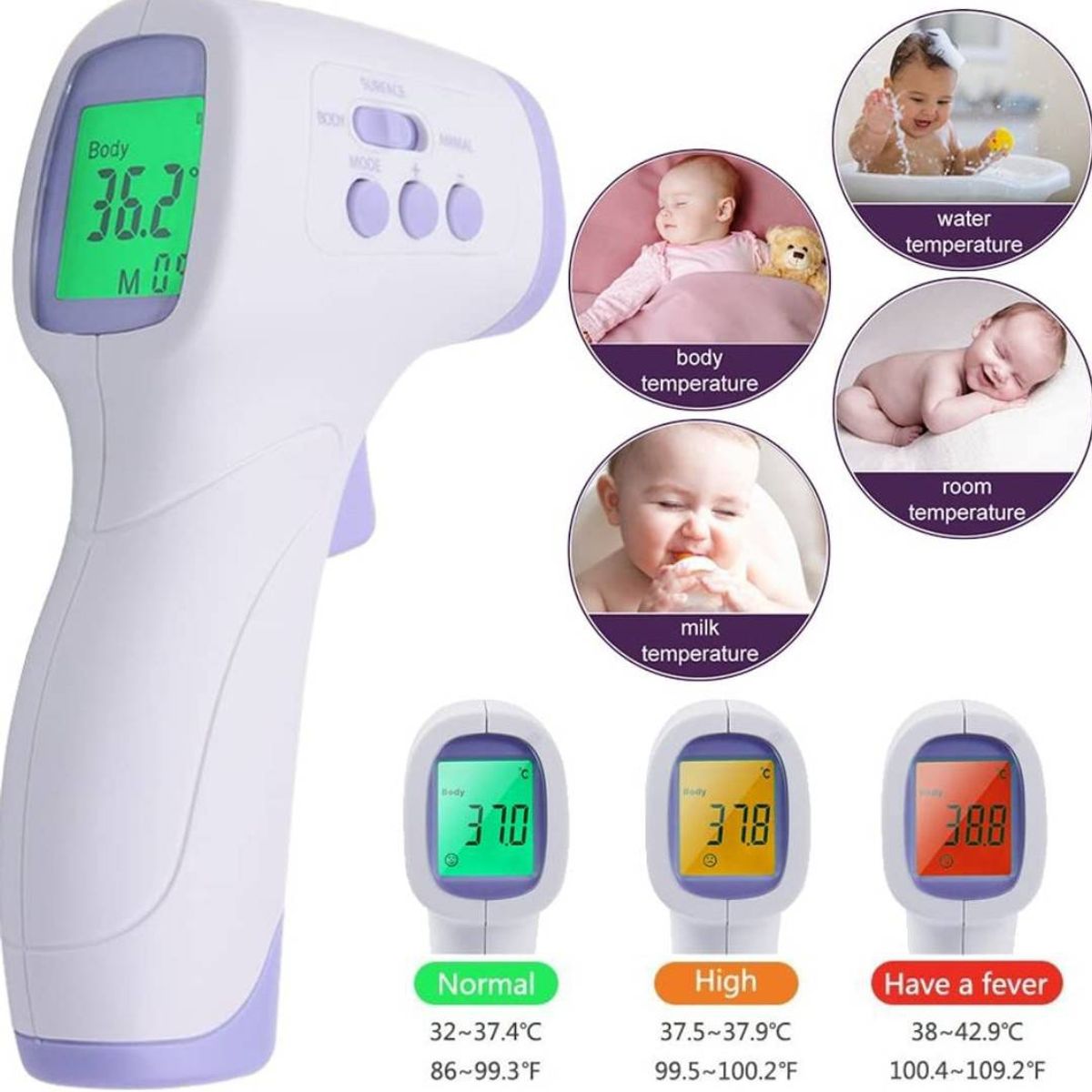 UNIVERSAL - Termometro Infrarrojo Sin Contacto Con Pantalla