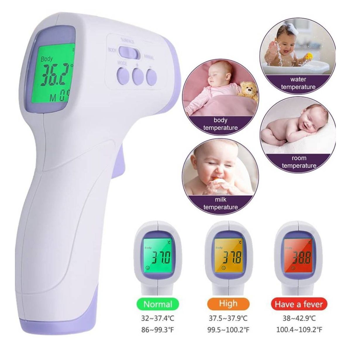 UNIVERSAL - Termometro Infrarrojo Sin Contacto Con Pantalla