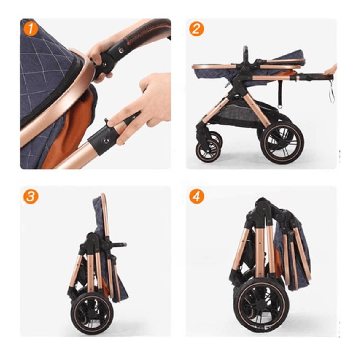 CRUSEC - Coche Cuna Bebé 5 En 1 Plegable Multifuncional