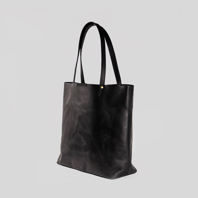 TRAUKO - Cartera Mujer Cuero Negro Trauko Pompeia