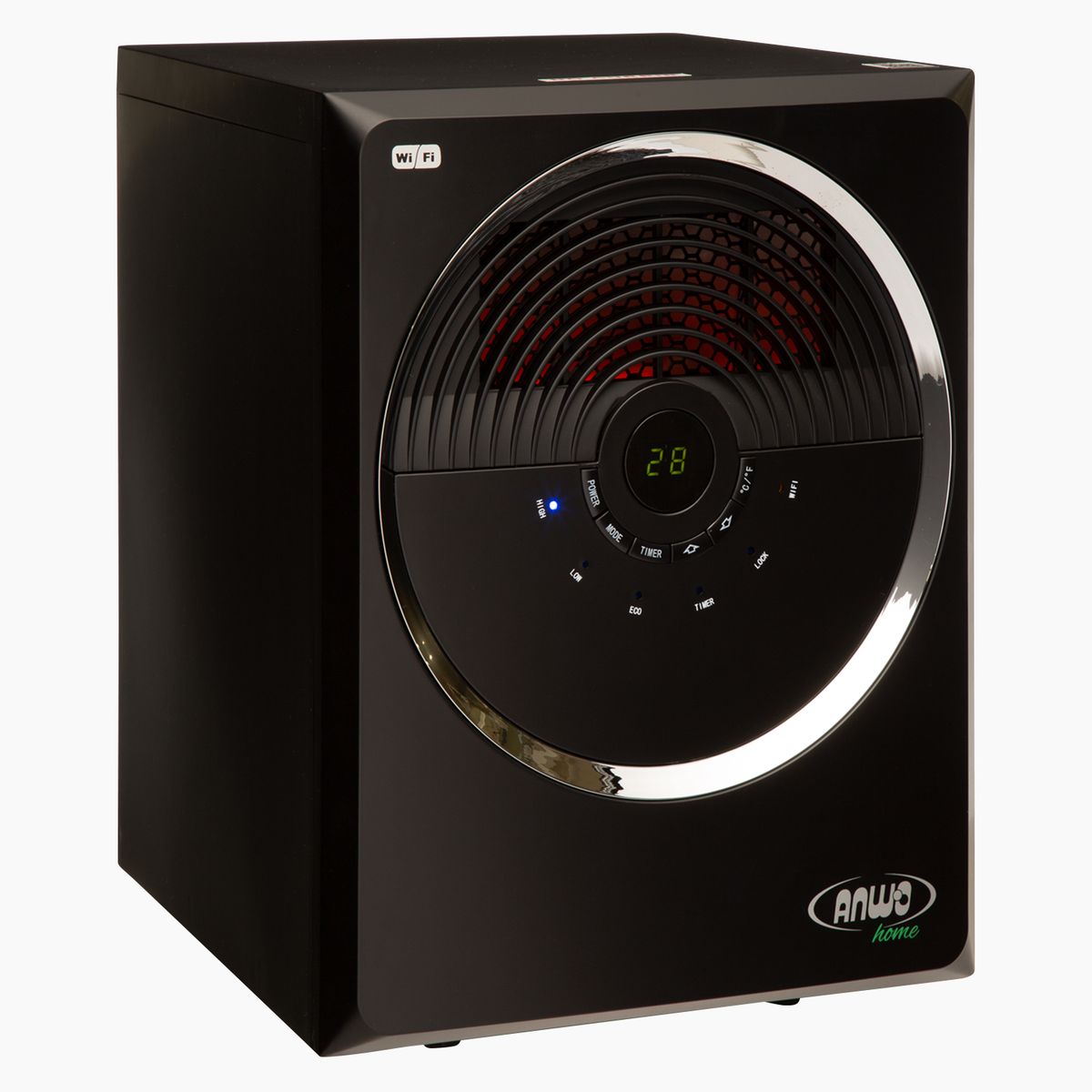 ANWO - Estufa Calefactor Electrico Infrarroja Con Wifi Anwo Negro