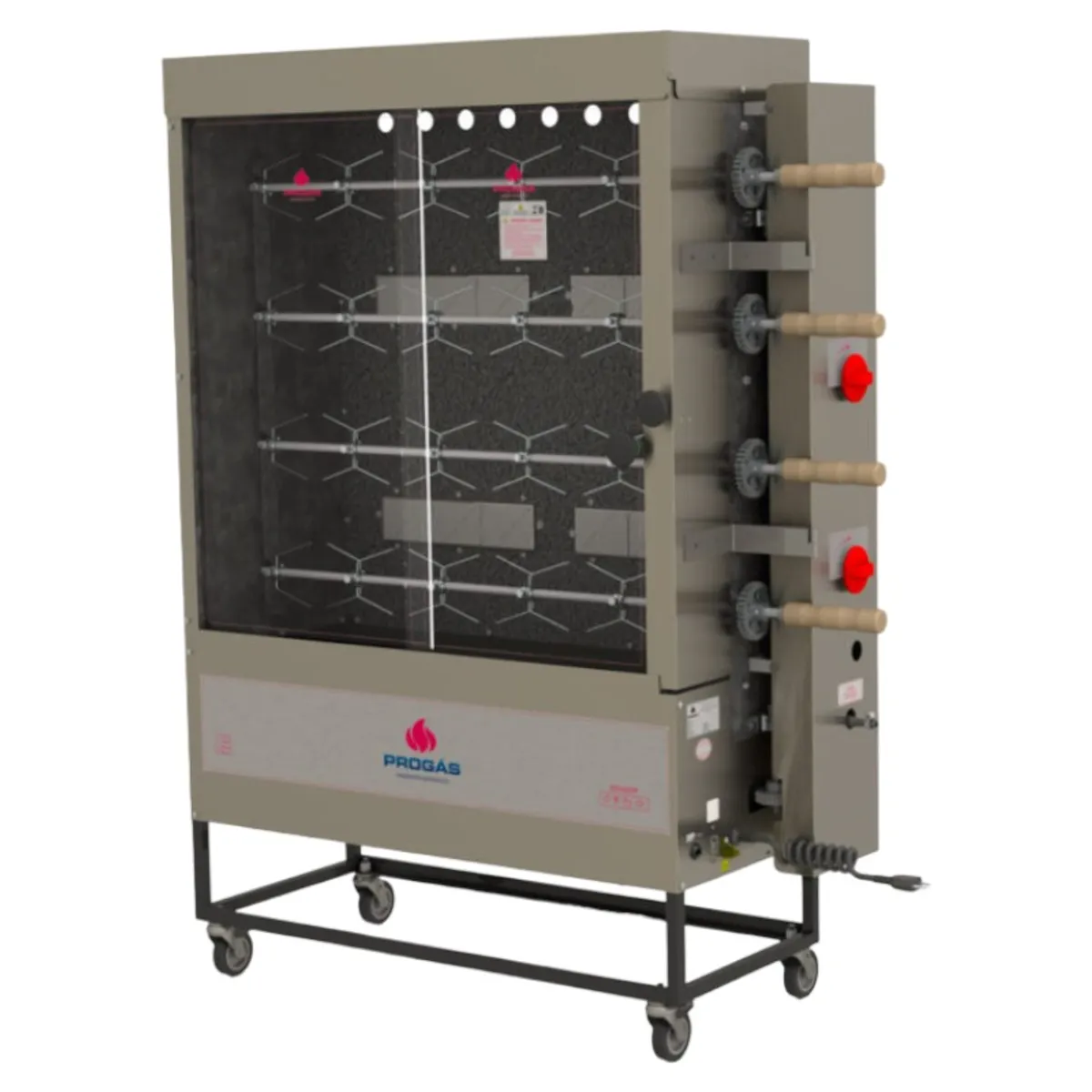 BOZZO - Asador De Pollos a Gas 4 Espadas 20 Unidades