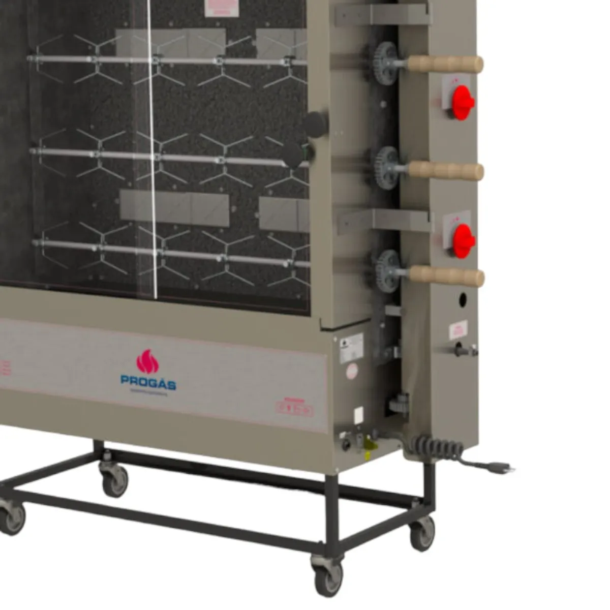 BOZZO - Asador De Pollos a Gas 4 Espadas 20 Unidades