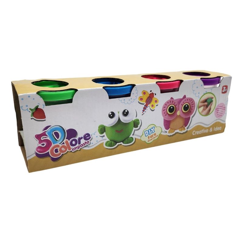 GENERICO - Set De Masas 4 Colores Latas Plasticina Didactica Plastilina